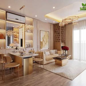 Thiết kế phòng khách phòng ngủ bằng tấm ốp tường pvc